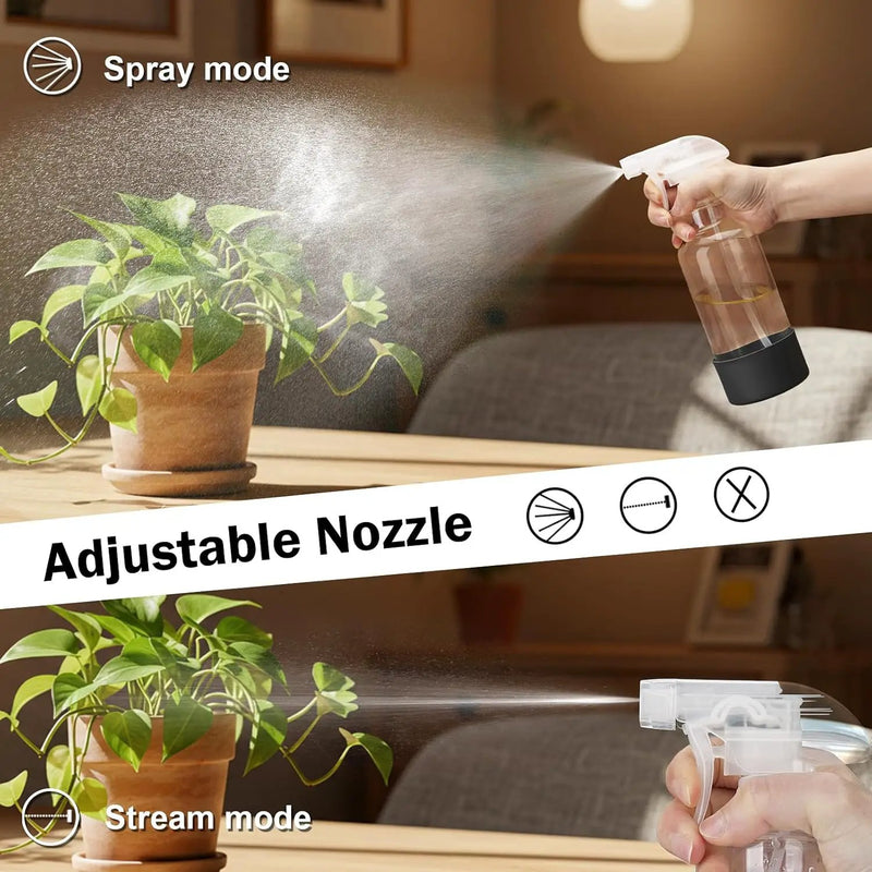 Glass Spray Bottles with Silicone Sleeve 16.9oz 2 Pack Empty Spray Bottle for Hair Mist/Stream Spraying for Cleaning Solutions, Plants, Essential Oils (clear-grey&black) by GreenHaven Gardens