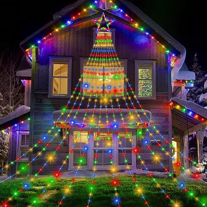 Onory 23FT Christmas Outdoor Waterfall Star String Lights, 860 LEDs, 8 Modes, Waterproof for Yard, Patio, Party Decorations by GreenHaven Gardens