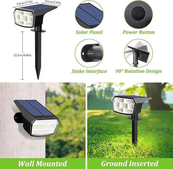 8-Pack Solar Spot Lights Outdoor, 59 LED Solar Lights Outdoor Waterproof, Outdoor Solar Lights for Yard with 3 Lighting Modes, Landscape Spotlights for Garden Pathway Driveway Walkway by GreenHaven Gardens
