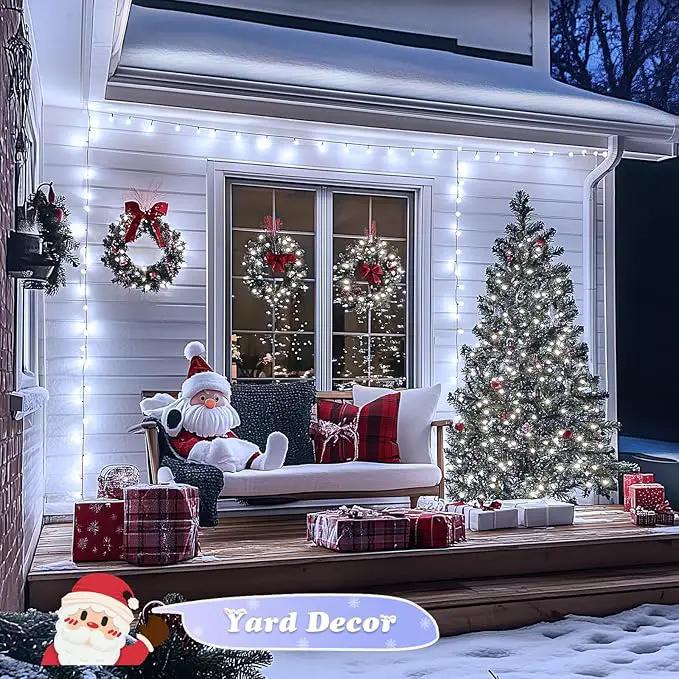 JMEXSUSS 500 LED White Christmas Lights Outdoor, 173ft 8 Modes Christmas Tree Lights, Waterproof Christmas Twinkle String Lights Green Wire for House Wedding Party Xmas Indoor Decorations by GreenHaven Gardens