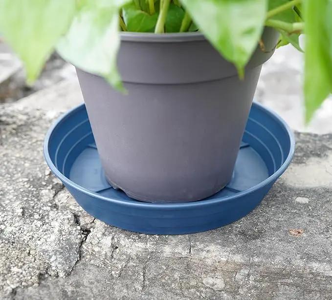 Plant Saucer 14 Inch 4 Pack 6 8 10 12 14 16 18 20 25, Plastic Plant Trays for Pots，Extra-Deep Plant Water Dray Tray, Bird Bath Bowl, Heavy Flower Plant Saucers Indoors and Outdoor No Holes by GreenHaven Gardens