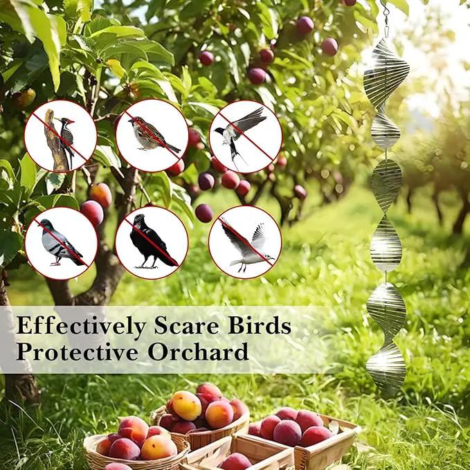Bird Deterrents for Outside Patio, Bird Scare Devices Set Highly Reflective 3D Wind Spinners Outdoor Garden Decor, Bird Reflectors to Keep Birds Away Window Roof Yard Orchards Deck by GreenHaven Gardens