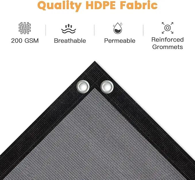VICLLAX Shade Fabric Sun Shade Cloth with Every 2 FT Grommets for Patio Garden Pergola Cover Canopy 4x8 FT, Grey by GreenHaven Gardens