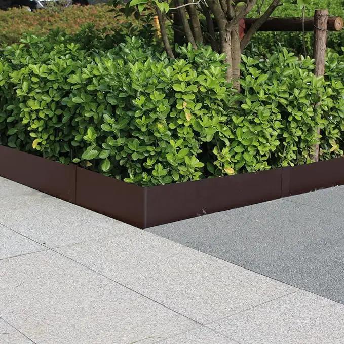 40" L x 8" H Metal Landscape Edging, Heavy Duty Galvanized Steel Garden Edging,6 Pack Steel Landscape Edging with Clips for Lawn, Flower Bed, Yard (Brown)
