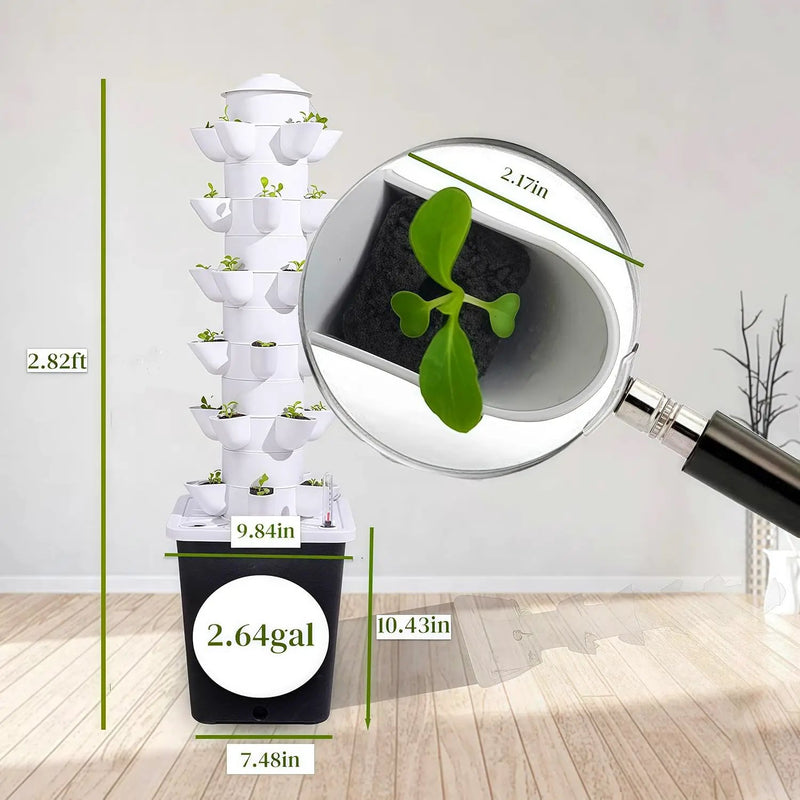 Hydroponic Growing System,Hydroponic Vertical Garden,Indoor Smart hydroponic Vegetable System, 30 Pods,Plant Germination kit with Pump System, Auto Timer, Beginner kit by GreenHaven Gardens