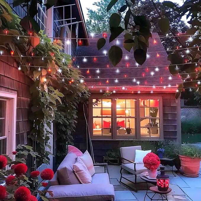 JMEXSUSS 400 LED Red and White String Lights Outdoor, 8 Modes Christmas String Lights Outdoor,132ft LED Lights Plug in for Christmas Tree Party Decorations by GreenHaven Gardens