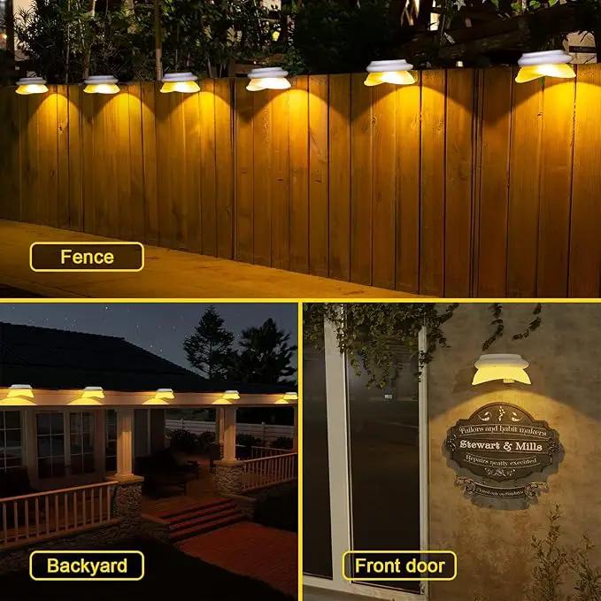 ROSHWEY Backyard Lights, 6 Pack Solar Fence Lights with 9 LED Waterproof Outdoor Gutter Lights for Eaves Garden Landscape Yard (Warm White) by GreenHaven Gardens