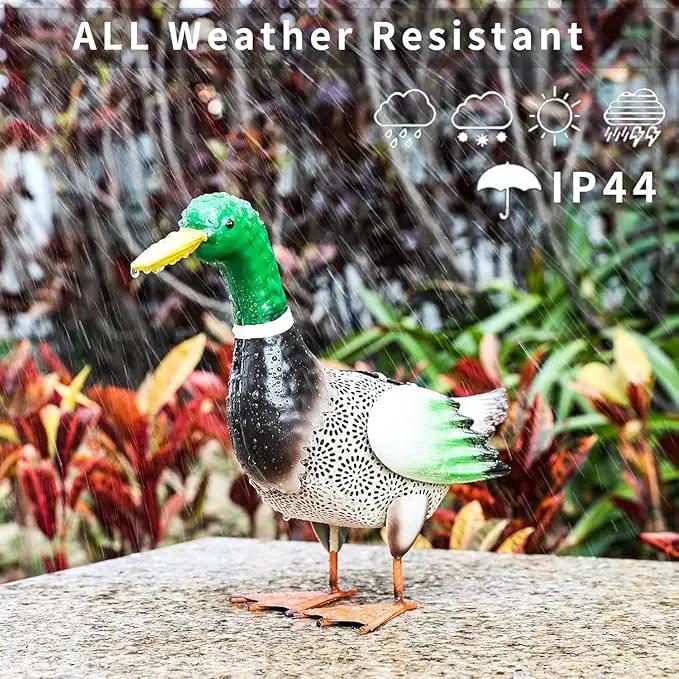 Metal Outdoor Duck,with Solar Light Duck Ornament, Metal Mallard Sculptures, for Backyard Patio Decor and Garden Lawn Decor, Mother's Day and Father's Day Gifts9.8H (Mallard) by GreenHaven Gardens