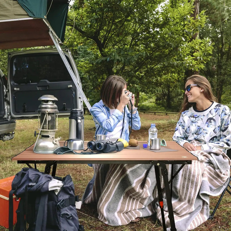 VILLEY Portable Camping Table with Adjustable Legs, Lightweight Aluminum Folding Beach Table with Carrying Bag for Outdoor Cooking, Picnic, Beach, Backyards, BBQ and Party by GreenHaven Gardens