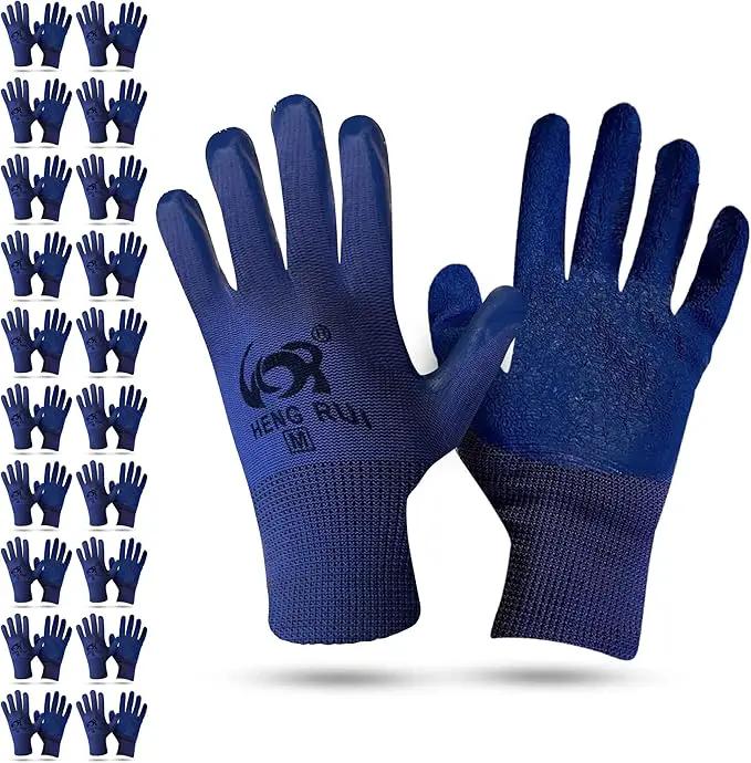 10 OR 20 Pairs Work Gloves–Heavy Duty Rubber Coated Safety Work Gloves–Multipurpose Gloves by GreenHaven Gardens
