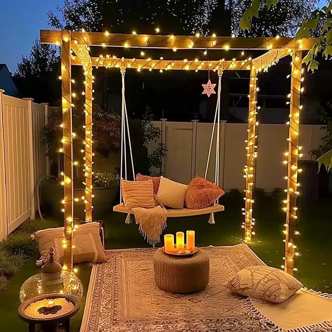JMEXSUSS 2 Pack Solar String Lights Outdoor Waterproof - Total 400 LED 151FT Solar Lights Outdoor, 8 Modes Warm White Christmas Light for Outside Patio Yard Tree Garden Christmas Decorations by GreenHaven Gardens