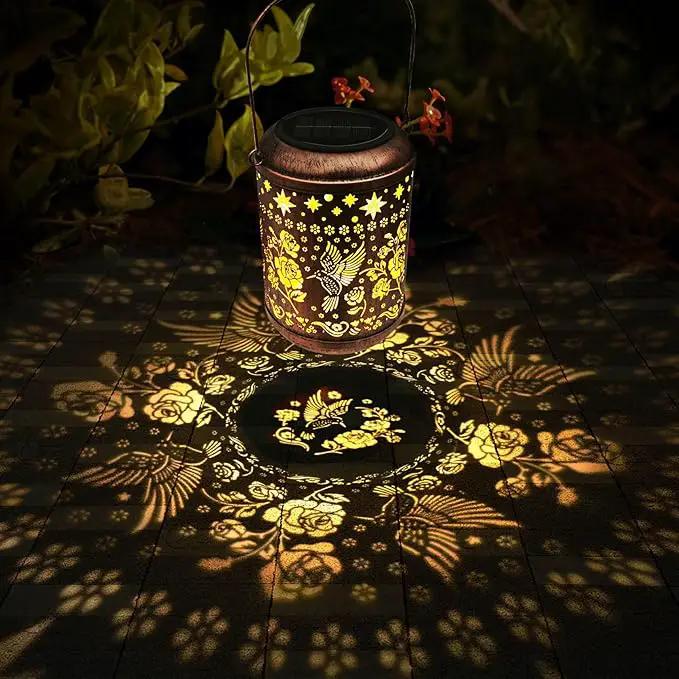 Kaixoxin Solar Garden Decor Metal Lantern Hummingbird Table Lamp Bronze Outdoor Dercoration Great Gift for Women Mon Grandma Hanging Lights for Patio Courtyard Garden by GreenHaven Gardens