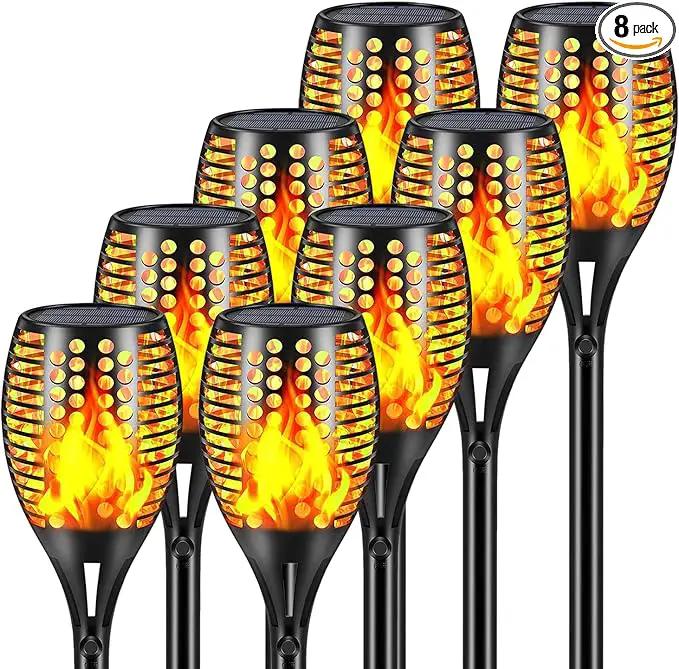 Aityvert Solar Lights, 43" Flickering Flames Torch Lights Outdoor Waterproof Landscape Decoration Lighting Dusk to Dawn Auto On/Off Security Flame Lights for Yard Garden Pathway Driveway (8 Pack) by GreenHaven Gardens
