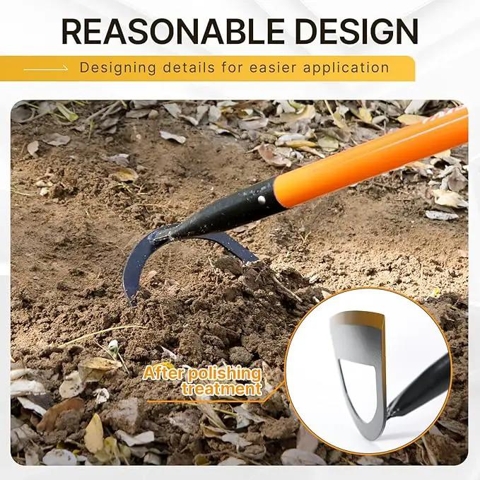Garden Hoe,Garden Tools for Weeding,Hoe Garden Tool for Gardening Planting with Fiberglass Handle,57Inches,Orange by GreenHaven Gardens