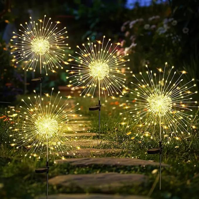 4 Pack Solar Firework Lights 150 LED Create Magical Nights, Waterproof Starburst Fairy Lights for Garden Yard Patio Christmas Romantic Wedding Party Decor(Warm White) by GreenHaven Gardens