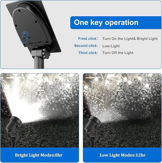Solar Spot Lights Outdoor, Solar Landscape Spotlights IP65 Waterproof 9.8ft Cable, Dusk to Dawn Solar Uplights for Tree Garden Yard Driveway Porch Walkway Pool (6-in-1, 6000K Cold White) by GreenHaven Gardens
