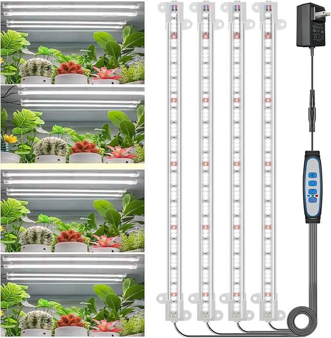 Wiaxulay Grow Lights for Indoor Plants, Full Spectrum 6000K Plant Light for Indoor Plants, LED Grow Light Strips with Auto Timer 6/12/16Hrs, 5 Dimmable Levels, 3 Switch Modes for Hydroponics Seedling by GreenHaven Gardens