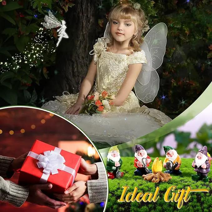 HyDren 100 Sets Garden Gnome Statue Set Mushroom House Solar Light Gnome Miniatures Figures Decor Fairy Resin Statues Garden Accessories for Yard Patio Lawn Outdoor Micro Landscape Ornaments by GreenHaven Gardens
