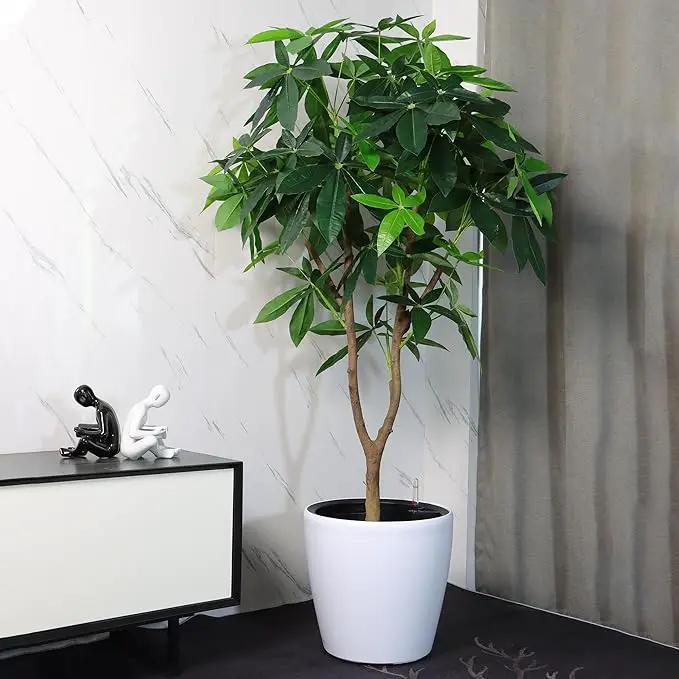 Dexceder 15x14 Self Watering Planter with Wheels Indoor Outdoor, Inner Pot Design, Thickened Large Floor Standing Flower Plant Pot with Water Level Indicator (White Matte) by GreenHaven Gardens