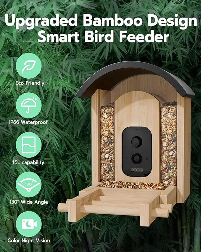 Bird Feeder with Camera, Smart Wild Bird Feeder for Outdoors with AI Identify, Solar Bird Feeder Watching Camera Auto Capture Birds & Real-time Notifications, Gifts for Birdlover (Arch) by GreenHaven Gardens