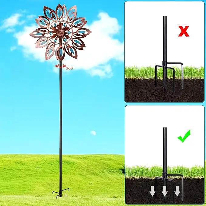 Wind Spinners for Outdoor Yard Decor, 360 Degrees Swivel Outdoor Metal Wind Spinner, 62" Wind Sculptures Garden Decor for Patio Lawn Yard by GreenHaven Gardens