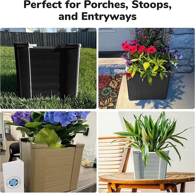 Raised Garden Bed - 1x1 ft Planter Box - Black HDPE - No Tools Needed - DIY Kit for Urban Gardening, Flowers, Herbs & Vegetables - Made in The USA - 2 Pack by GreenHaven Gardens