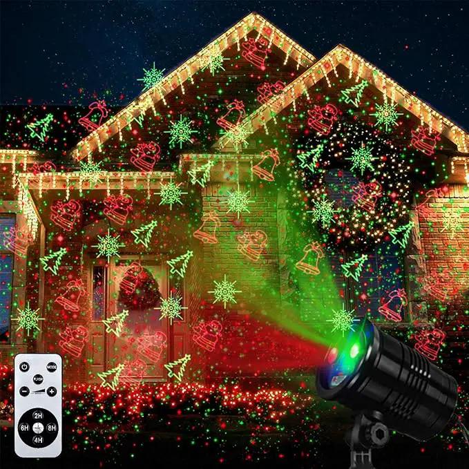 Christmas Laser Lights Outdoors Decoration Projector Light Waterproof LED Star Show for Xmas Decor House Home Yard Garden Patio Wall Indoor, Red and Green with Wireless Remote by GreenHaven Gardens