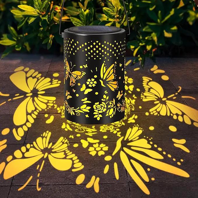 Solar Lantern Butterfly Outdoor Waterproof,Two Lighting Modes Garden Decor Christmas Gifts for Women Mom Grandma Hanging Solar Lights Metal Decor for Outside,Backyard,Patio by GreenHaven Gardens