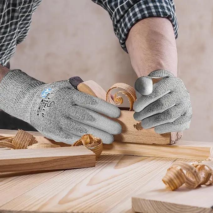 Schwer 240 Pairs ANSI A5 Cut Resistant Work Gloves, Cut Proof Gloves with PU Coating, Used for Metal Fabrication, WoodWorking, Construction, Non Slip, Durable, M, CR3088 by GreenHaven Gardens