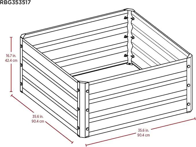 Arrow Sheds GrowIT Galvanized Steel Raised Flower and Plant Bed for The Garden or Greenhouse, 36" x 36" x 17" by GreenHaven Gardens