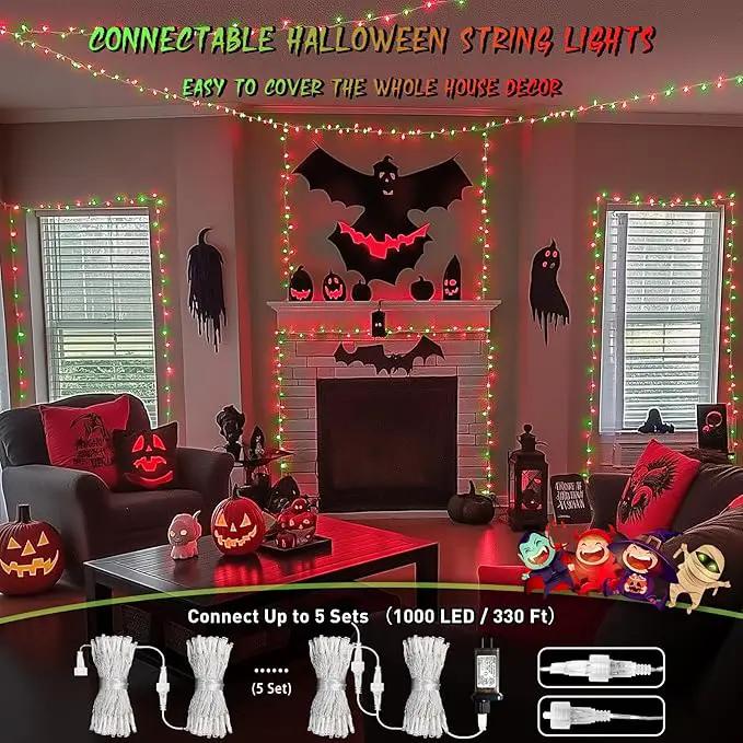 JMEXSUSS 200 LED Red and Green Christmas Lights Outdoor, 66ft String Lights Indoor Clear Wire Plug in for Bedroom Party Christmas Tree Decorations by GreenHaven Gardens