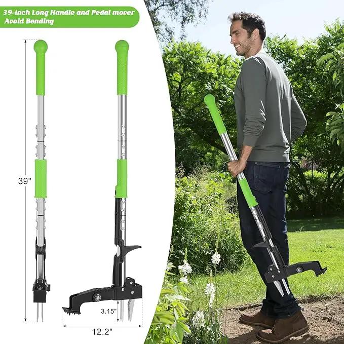 4-Claw Weed Puller Tool Stand Up Heavy Duty, 40'' Long Weeding Tool with Long Handle Stainless Steel Claws Gardening Weed Pulling Tool for Lawn and Garden by GreenHaven Gardens