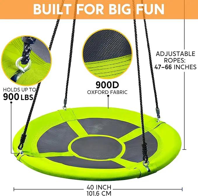 TURFEE Swing for Outdoor Swing Set - Pack of 1 Swing Seat Replacement Kit with Heavy Duty Chains - Backyard Swingset Playground Accessories for Kids (Green) by GreenHaven Gardens