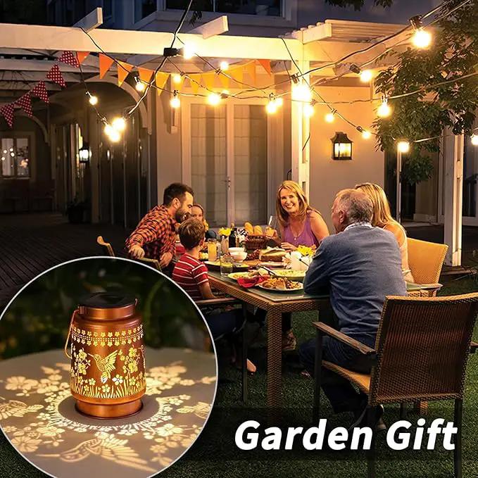 2 Pack Hummingbird Solar Lanterns Outdoor Waterproof Hanging Solar Lights Gifts for Women Metal LED Lanterns Outside for Garden, Yard, Patio, Lawn, Porch by GreenHaven Gardens