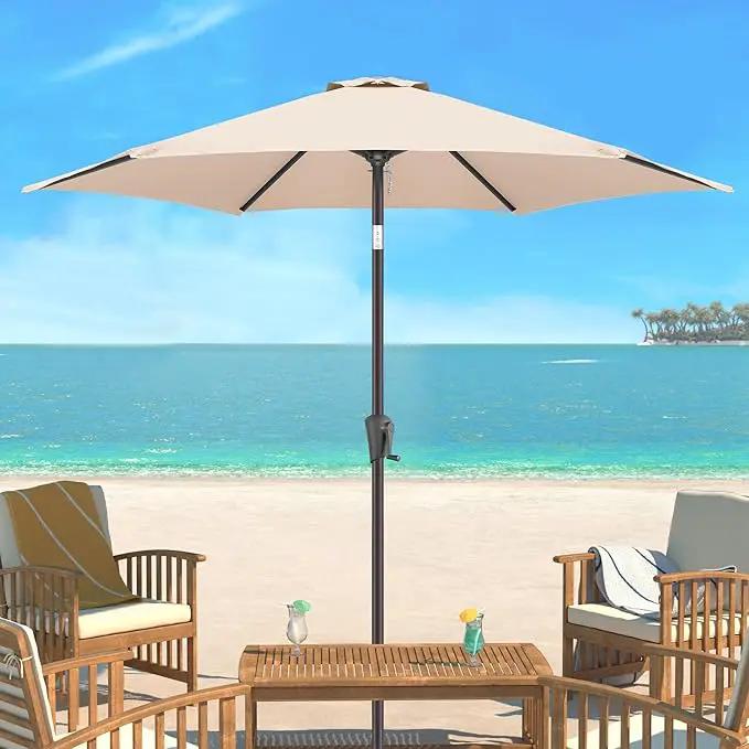 9ft Outdoor Patio Umbrella - Table Umbrella Waterprool UV Protection, Sombrillas de Patio with Push Button Tilt&Crank, Sun Umbrella for Pool, Porch, Garden, Deck, Backyard(Beige) by GreenHaven Gardens