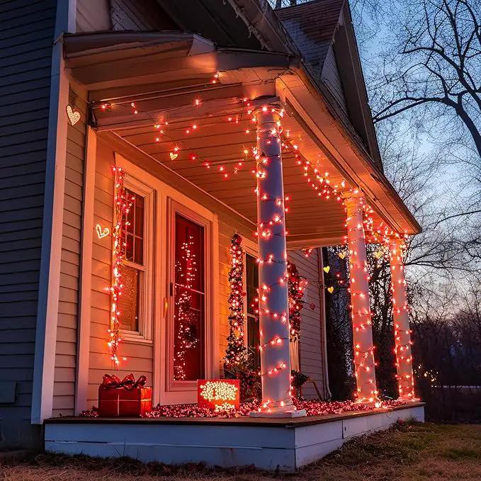 JMEXSUSS 250 LED Red String Lights, 91.5ft Expandable, Waterproof, 8 Modes, Indoor/Outdoor, Christmas Tree, Patio, Bedroom, Party, Holiday Decorations by GreenHaven Gardens