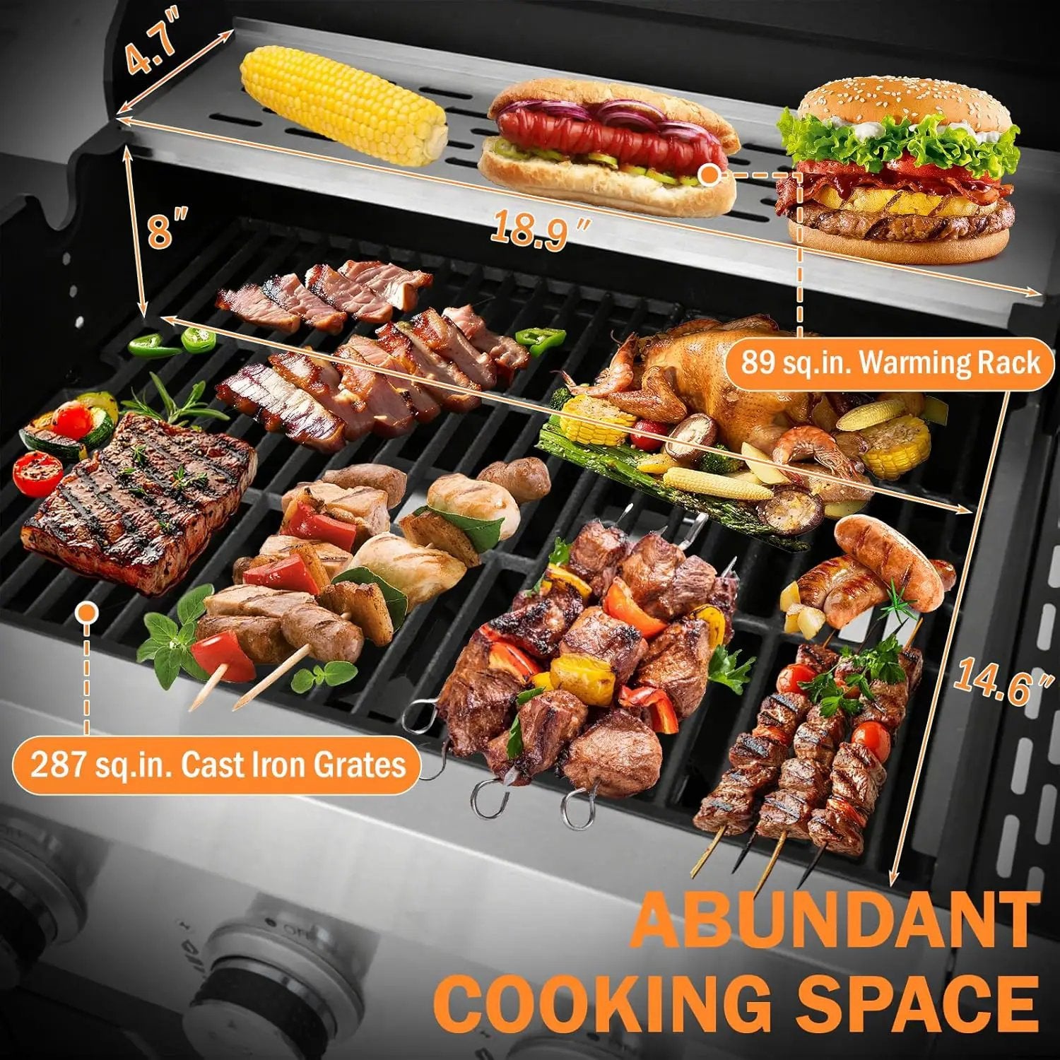 3-Burner Propane Gas Grill with Side Burner, 40,500 BTU Stainless Steel BBQ - Easy Assembly & Grease Management for Patio, Backyard, Camping (3+1Burner No Cover) by GreenHaven Gardens