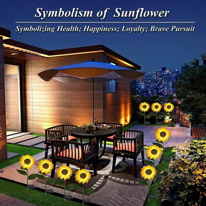 TYNLED Sunflower Solar Garden Lights, 4 Pack Outdoor Solar Powered Garden Stake Lights Waterproof Decoration Flower Landscape Lights for Garden Patio Pathway Backyard by GreenHaven Gardens