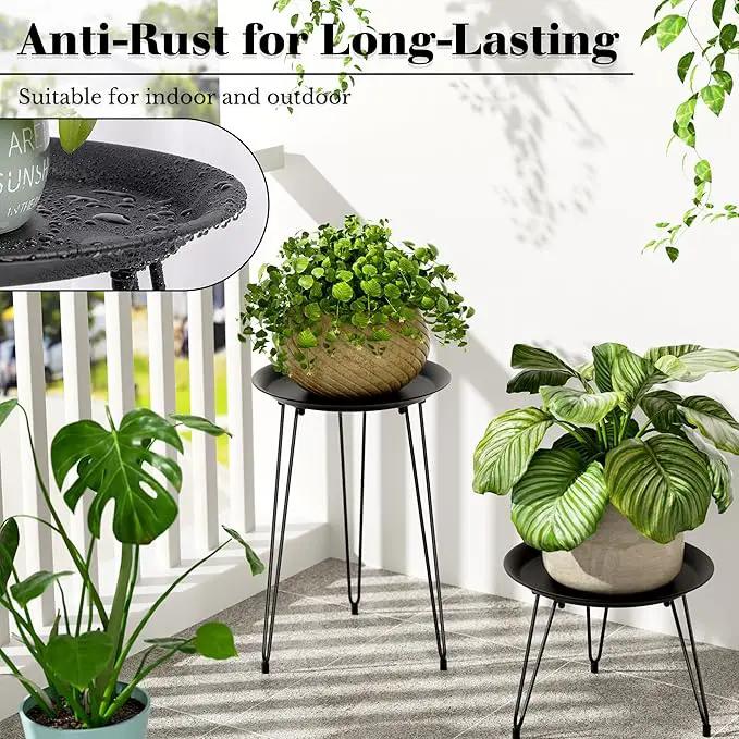 SUEH DESIGN Plant Stand Indoor, Metal Plant Stand Round Plant Table Heavy Duty Plant Stool Tall Flower Pot for Indoor Outdoor Home Decor, 1 Pack Tall by GreenHaven Gardens