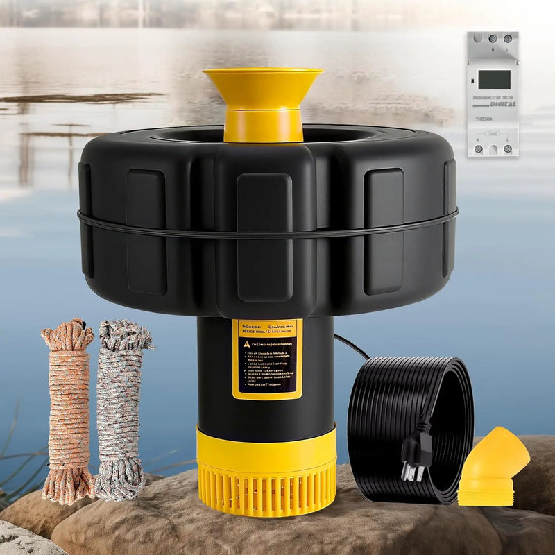 Pond Fountain Aerator, 1HP 15000 GPH Fountain Pump with Timer, 15A/110V 100FT power cord, 2 Spray Patterns, Energy-Efficient Water Circulation for Ponds & Lakes by GreenHaven Gardens