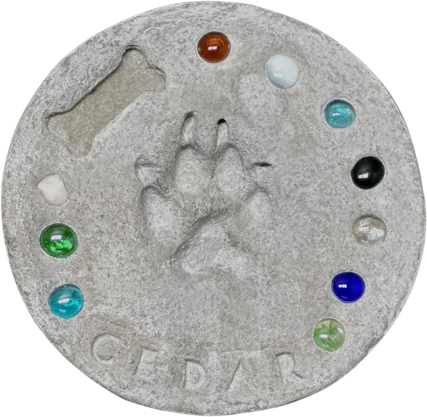 DIY Paw Print Stepping Stone Kit, Pet Memorial Stone, Pet Garden Stone (10 Inch + Stamp Set) by GreenHaven Gardens