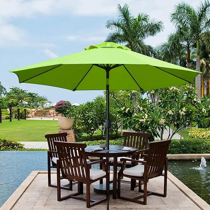 Sunnyglade 9' Patio Umbrella Outdoor Table Umbrella with 8 Sturdy Ribs (Grass Green) by GreenHaven Gardens