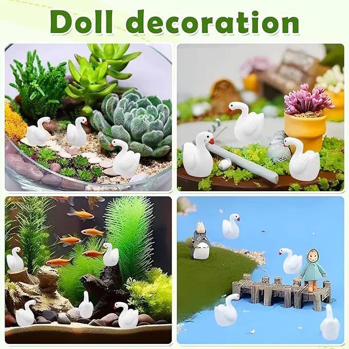 80Pcs Mini Gooses Resin Tiny Gooses Miniature Decoration Figurines Ducks Dollhouse Garden Decor Plastic Mini Animals Micro Landscape Ornament Cake DIY Craft by GreenHaven Gardens