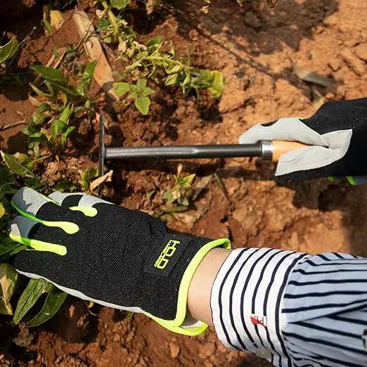 HLDD HANDLANDY 2 Pairs Leather Gardening Gloves for Men, Utility Work Gloves for Gardening, Yardwork, Construction, Mechanics, Great Garden Gifts for Men Women by GreenHaven Gardens
