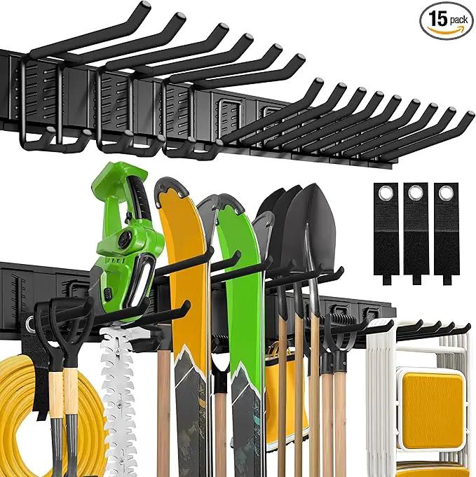 Garage Wall Organizer,15Pack Carries 675 lbs,Garden Tool Organizer 48in With Large Storage Space,Easy Assembly, Sturdy Design,for Efficient Tool Storage Garage Organization by GreenHaven Gardens