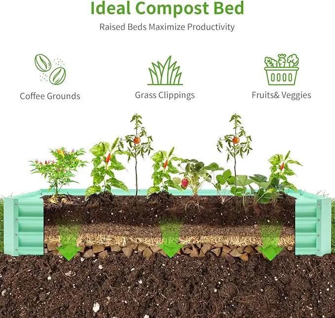 Land Guard 8×4×1ft Galvanized Metal Raised Garden Bed, Metal Planter Kit Box Outdoor for Deep-Rooted Vegetables, Flowers, Green and Herbs (Lime Green)… by GreenHaven Gardens