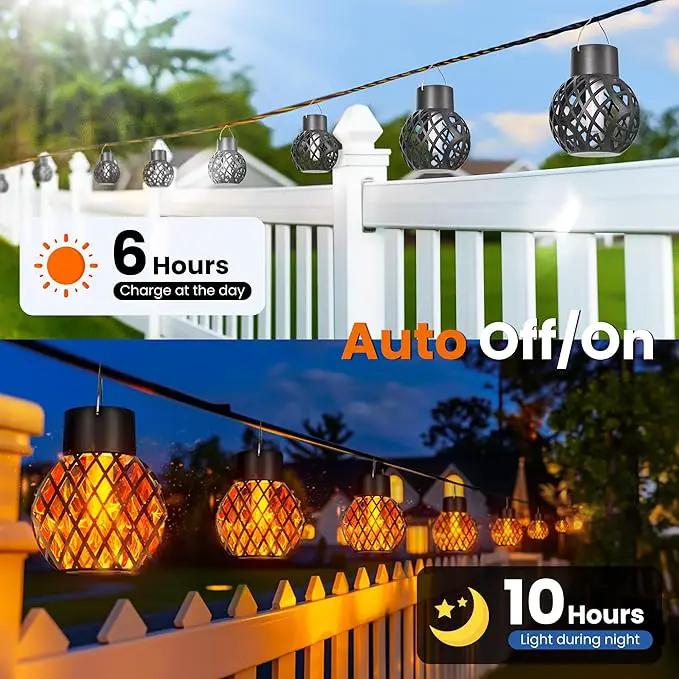 GIGALUMI Solar Lights Outdoor Waterproof,12 Pack Solar Hanging Lights with Flickering Flame,Outdoor Solar Lights for Yard,Patio,Tree,Camping,Christmas Decoration,New Upgraded Larger Lanterns by GreenHaven Gardens