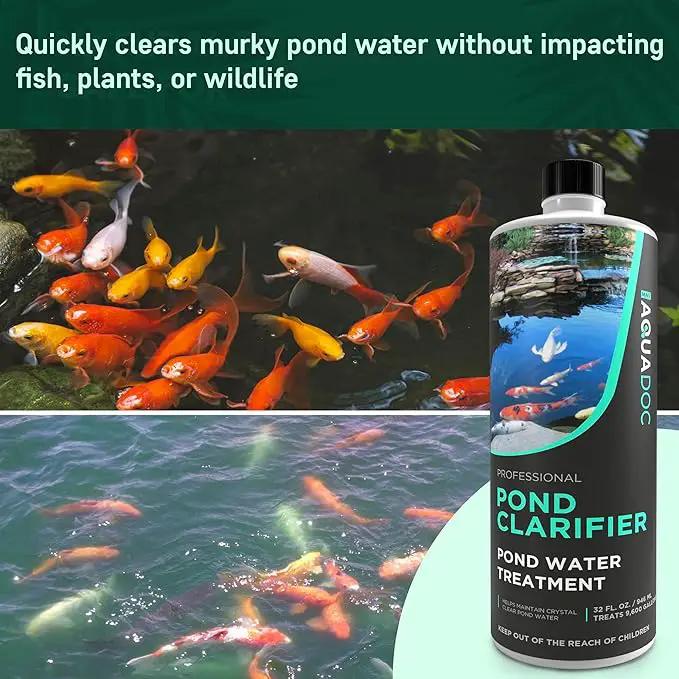 Pond Clarifier - Fish-Friendly Koi Pond Water Clarifier to Quickly Clear Murky Pond Water and Remove Pond Sludge with Natural Enzymes - Fish Pond Water Treatment - AquaDoc Pond Supplies by GreenHaven Gardens