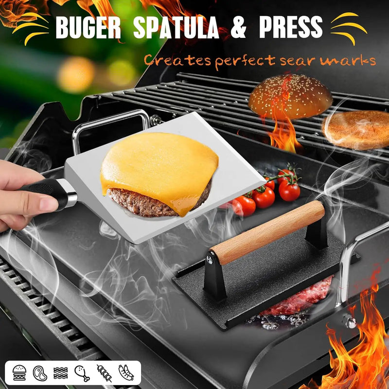 33PCS Griddle Accessories Kit for Blackstone, Flat Top Grill Accessories Tools with Cooling Rack, Melting Dome and Burger Press, Professional Hibachi Spatula Gift Set for Outdoor Teppanyaki BBQ by GreenHaven Gardens