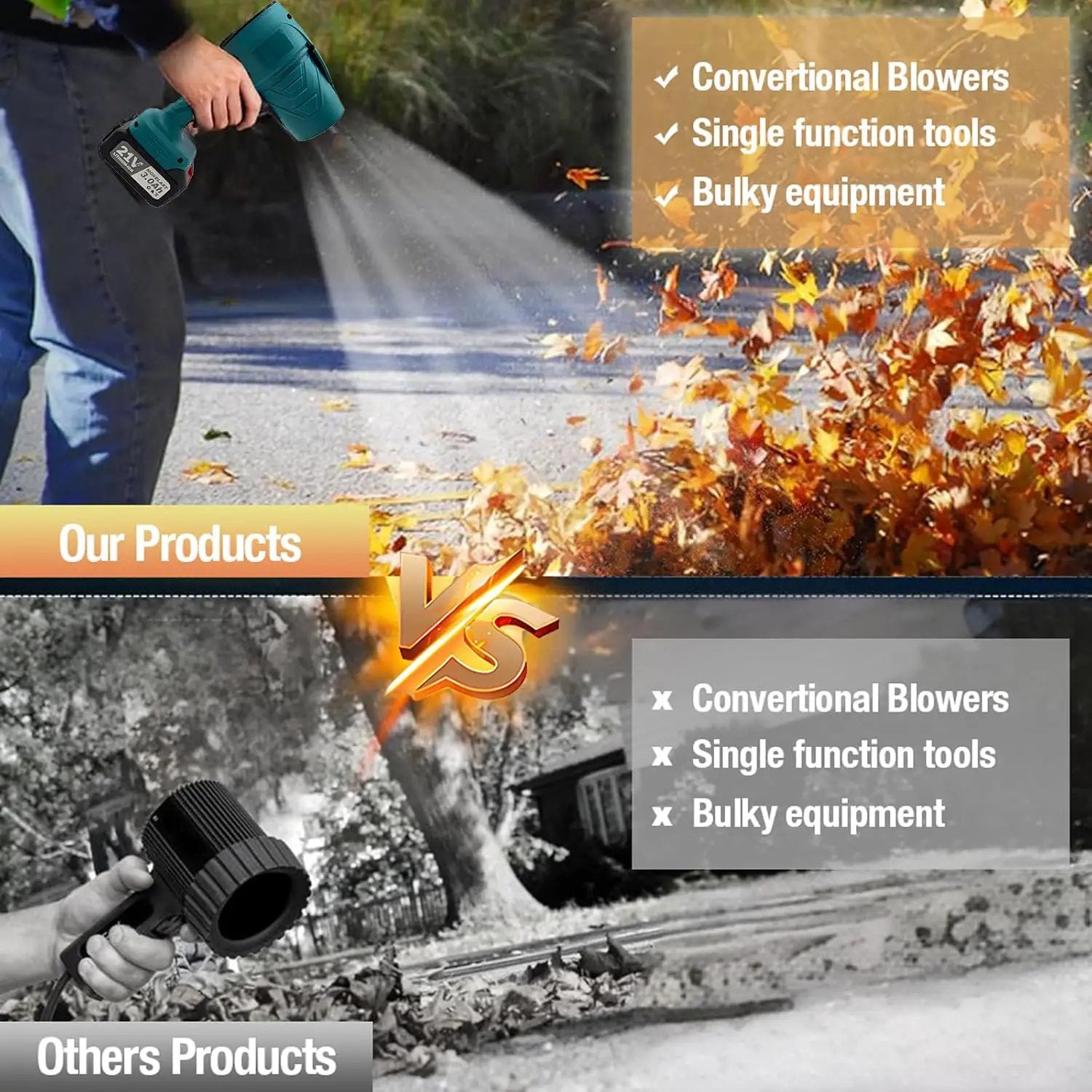 Cordless Leaf Blower, Handheld Powerful Dust Cleaner with Battery and Fast Charger, Electric Leaf Blowers Cordless for Patio Cleaning, Lawn Care, Blowing Leaves and Dust by GreenHaven Gardens